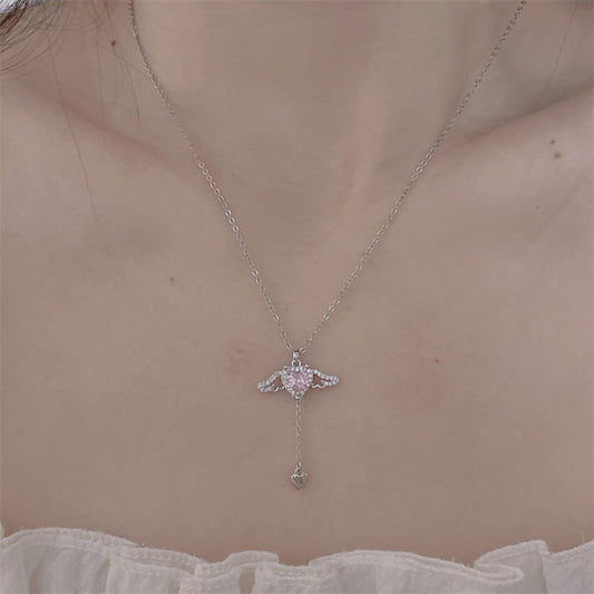 Angel Wings Heart Clavicle Chain Niche Necklaces