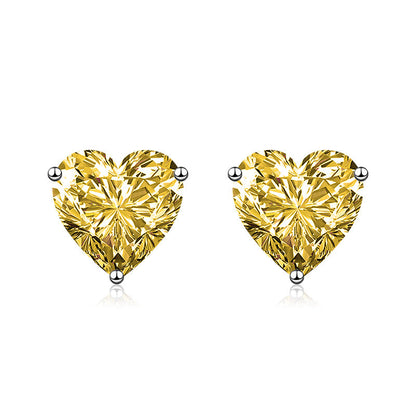 Korean Style Sweet Heart-shaped Elegant Heart Colored Earrings