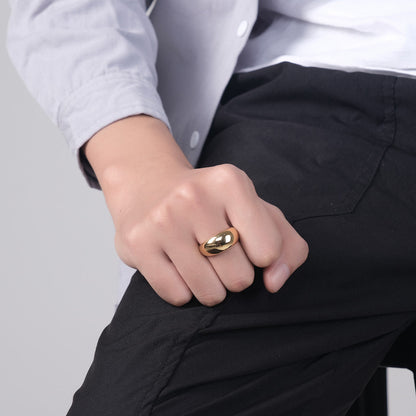 Women's & Men's & Glossy Trendy And Neutral Titanium Rings