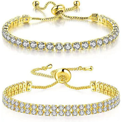 White Suit Zircon Tennis Pull Single Bracelets