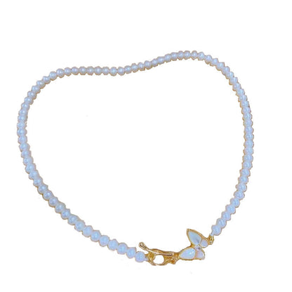 Women's Pearl High-grade Fritillary Butterfly Clavicle Chain Necklaces