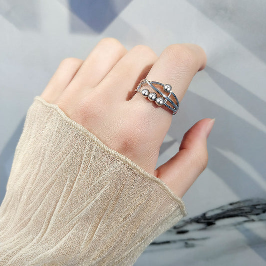 Women's Personality Lucky Beads Smart Design Cross Rings