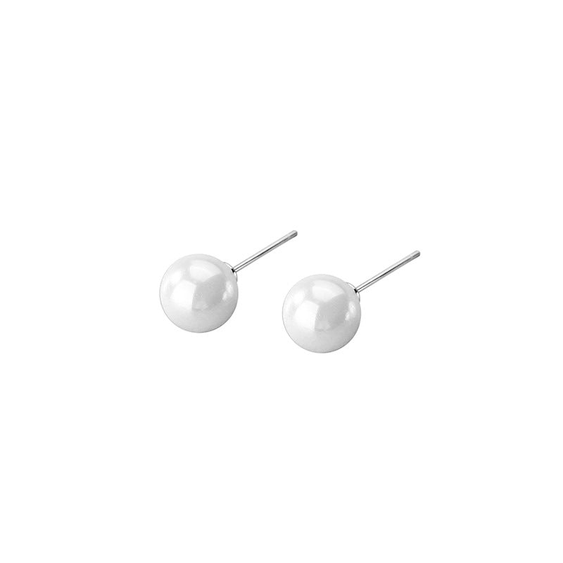 Women's Pearl Sterling Sier Korean Style Simple Earrings