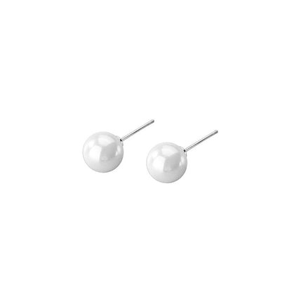 Women's Pearl Sterling Sier Korean Style Simple Earrings