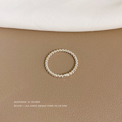 Beads Beanie Small Balls Beaded Female Rings
