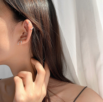 Women's Spring Ear Clip Pu Fashion Trendy Fan Earrings