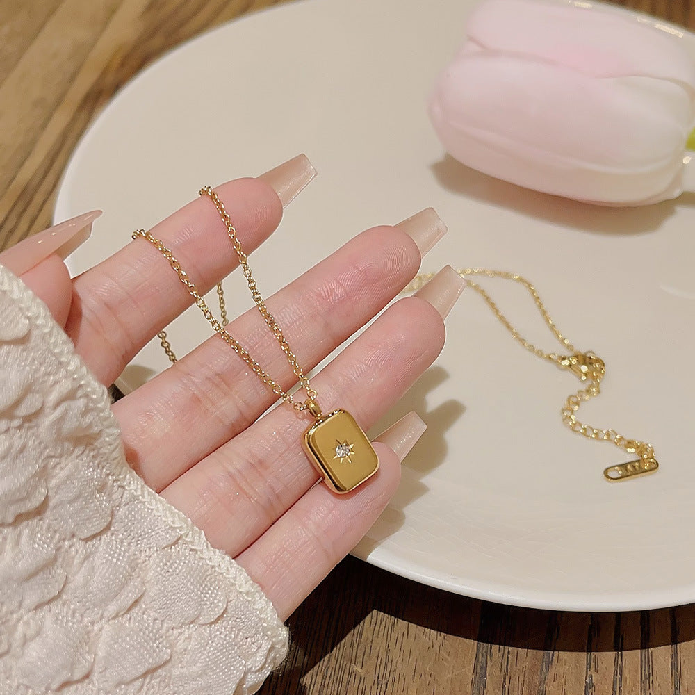 Diamond Titanium Steel High Sense Simple Pendant Personalized Necklaces