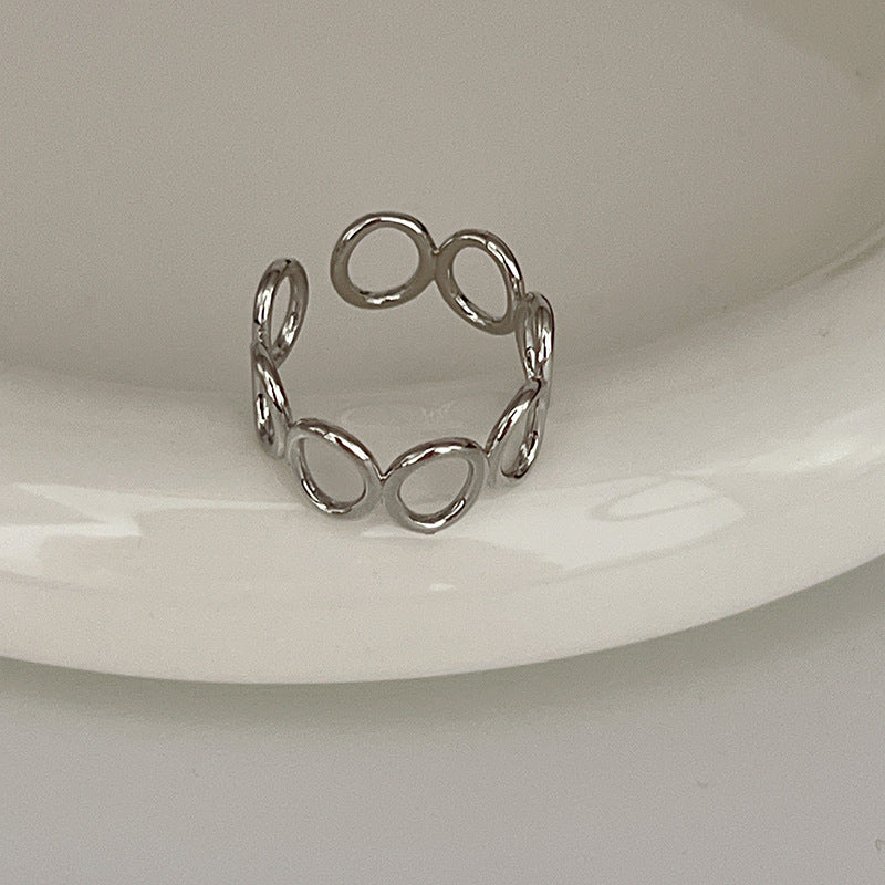 Sier Female Design Light Luxury Index Rings