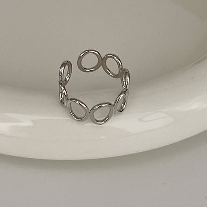 Sier Female Design Light Luxury Index Rings