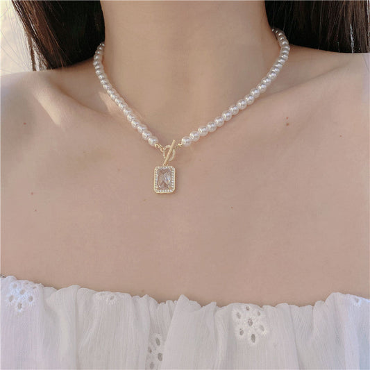Women's Niche High-grade Buckle Beaded Chinese Clavicle Necklaces