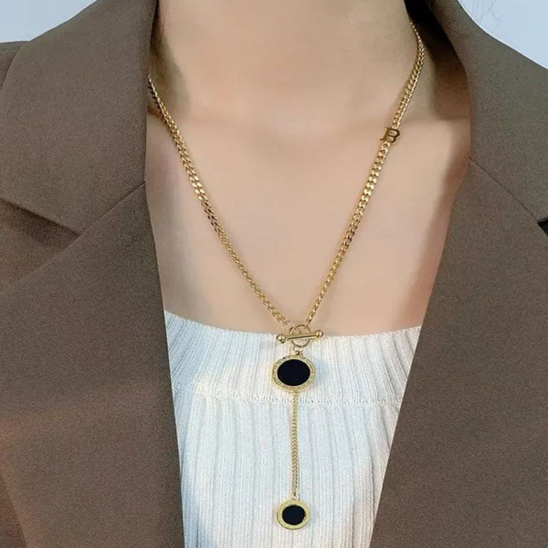 Women's Roman Numerals Long Sweater Chain Minority Necklaces