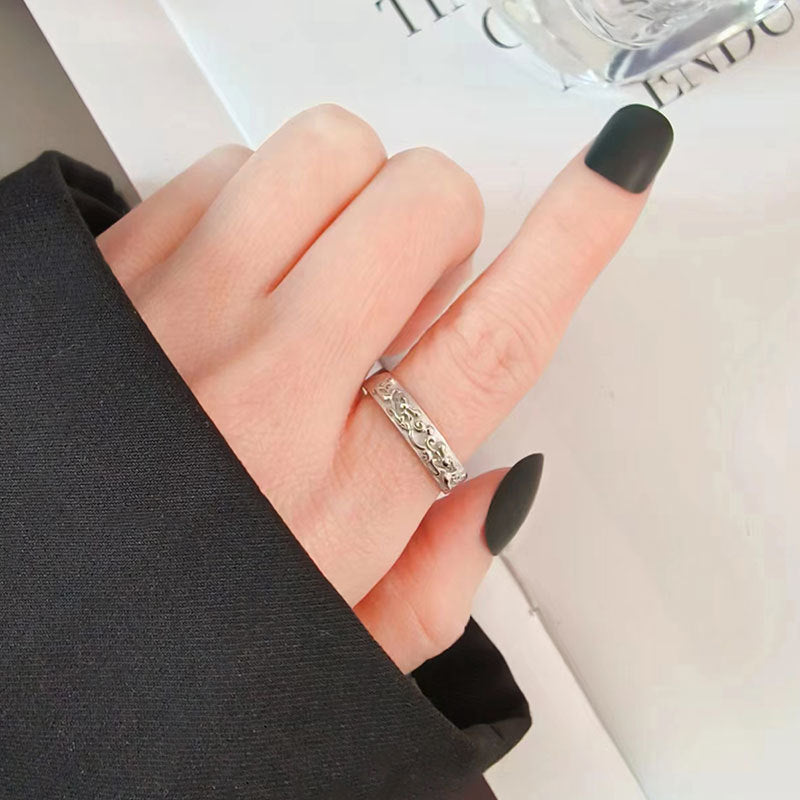 Money Drawing Pi Couple Retro Fashion Personalized Opening Single Rings