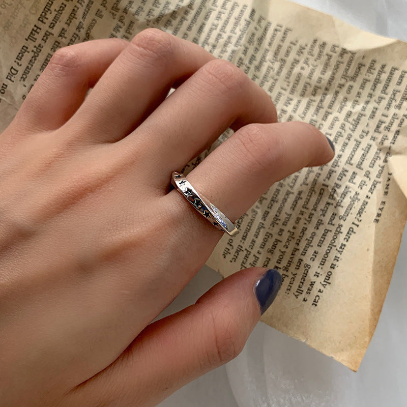 Women's Fashion Starry Star Open Hip Hop Rings