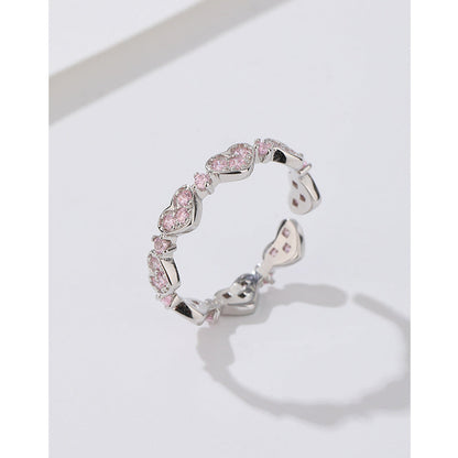 Heart-shaped Zircon Female Niche High Sense Index Finger Rings