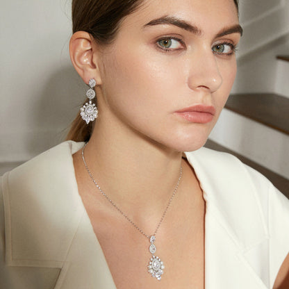 Zircon Pearl Exaggerated Temperamental Bridal Banquet Earrings