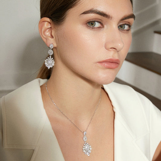 Zircon Pearl Exaggerated Temperamental Bridal Banquet Earrings