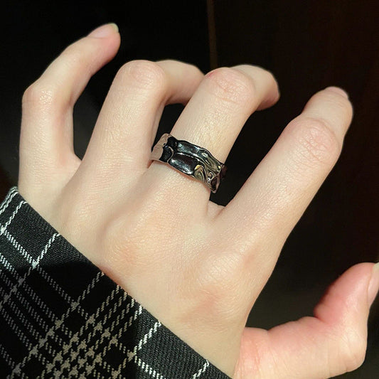 Style Butterfly Rhinestone Zircon High-grade Punk Retro Personality Rings