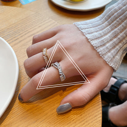 Open Female Minimalist Design Elegant Geometric Rings