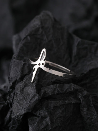 Cute Night Glow Ornament Fashion Geometric Stainless Steel Rings