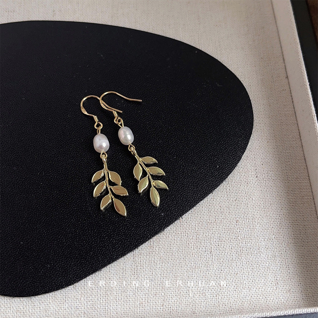 Collection Freshwater Pearl Handmade Sier Needle Earrings