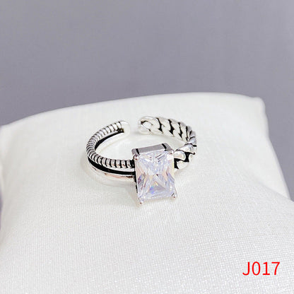 Women's Sier Smiling Face Temperament Retro Punk Simple Rings