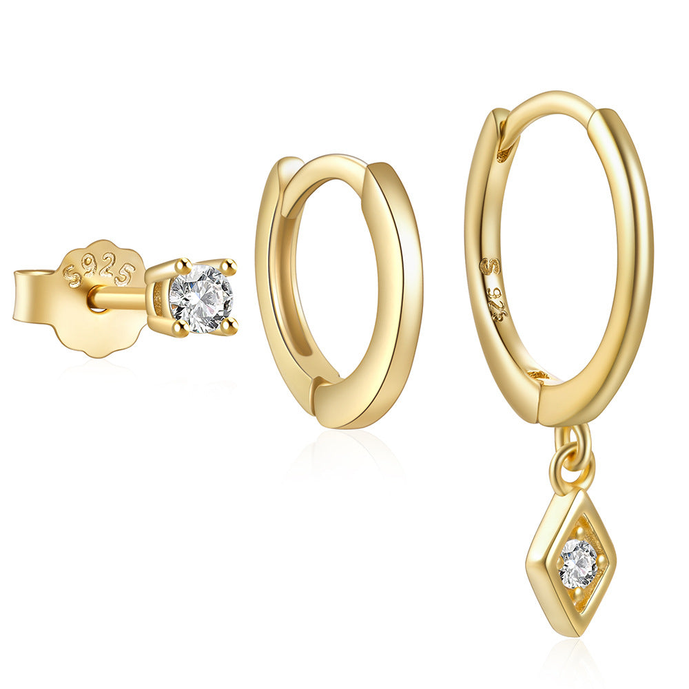 Sier Everyday Style With Diamond Eardrop Earrings