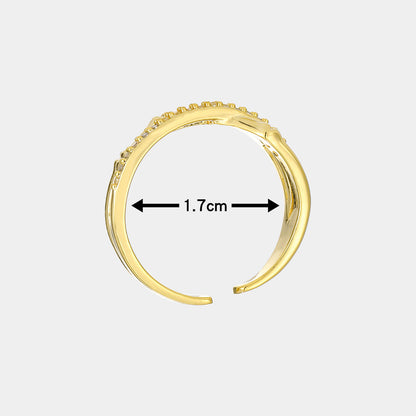 Design Gold Shining Zircon Geometric Open Rings