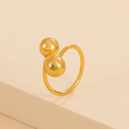 Women's Golden Bean Open Light Sand Stall Rings