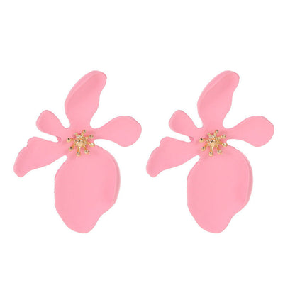 Colored Frosted Flower Mori Sweet Petal Earrings