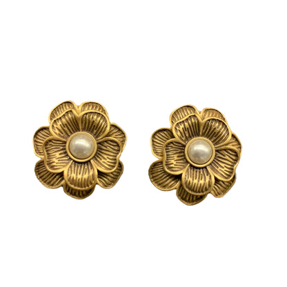 Blossom Bank Retro Style Pure Copper Earrings