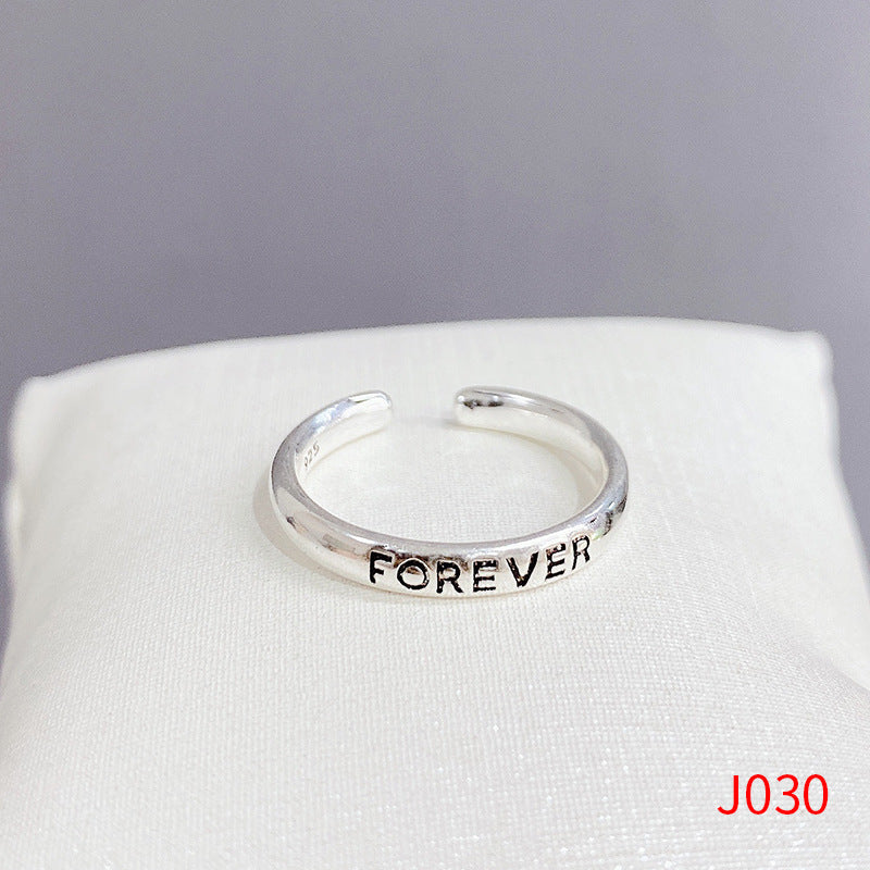 Women's Sier Smiling Face Temperament Retro Punk Simple Rings