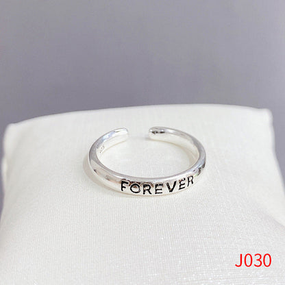 Women's Sier Smiling Face Temperament Retro Punk Simple Rings