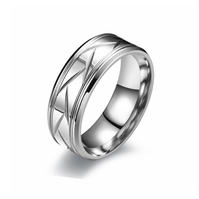 Men's Titanium Steel Frosted Temperament Leisure Business Style Rings
