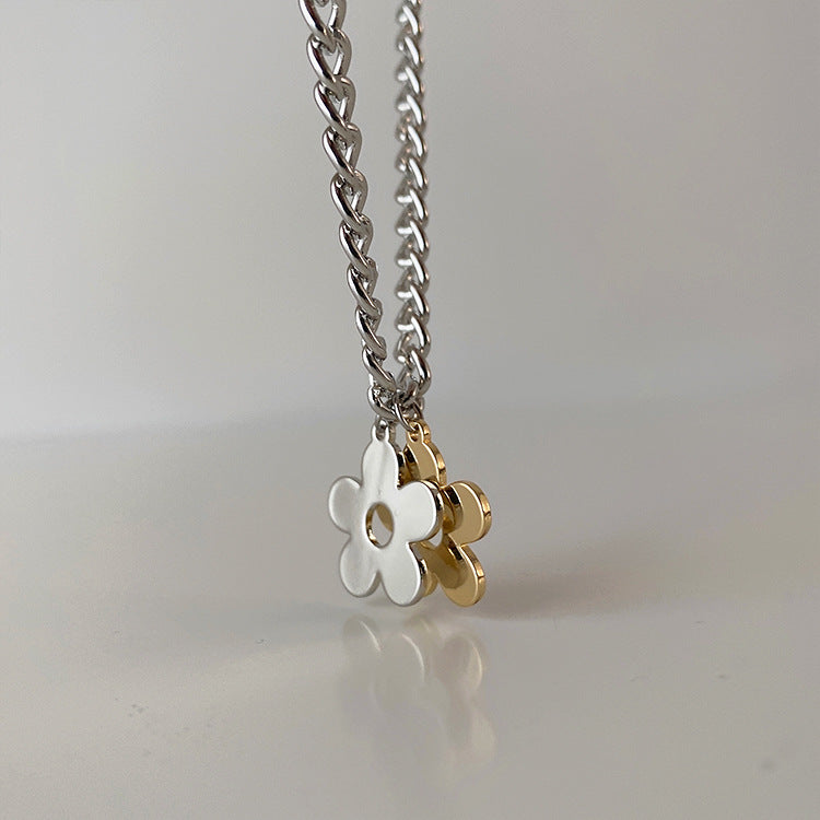 Contrast Color Flower Female Personality Graceful Fashion Clavicle Necklaces