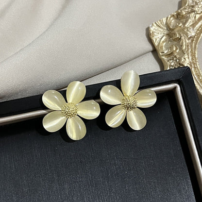 Needle French Opal Simple And Stylish Earrings