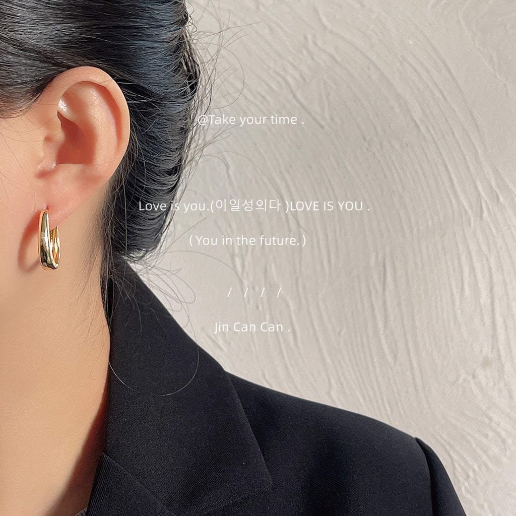 Glossy Ear Clip Simple French Fashionable Earrings