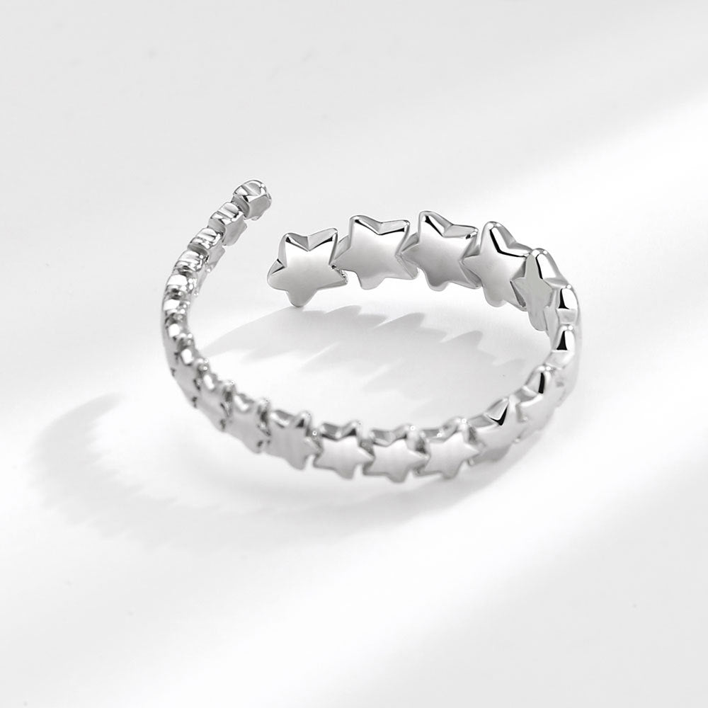 Retro Sense Pentagram Female Simple Cold Rings