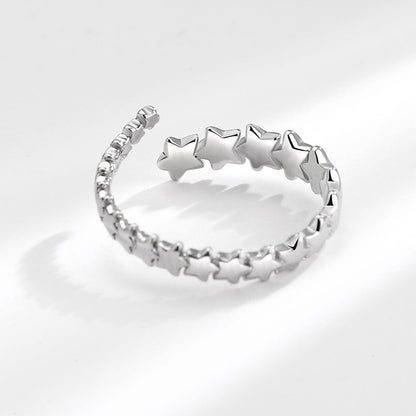 Retro Sense Pentagram Female Simple Cold Rings