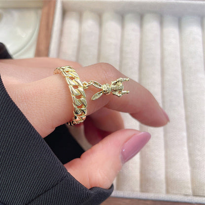 Women's Luxury Fashion Opening Zircon Adjustable Gold Rings