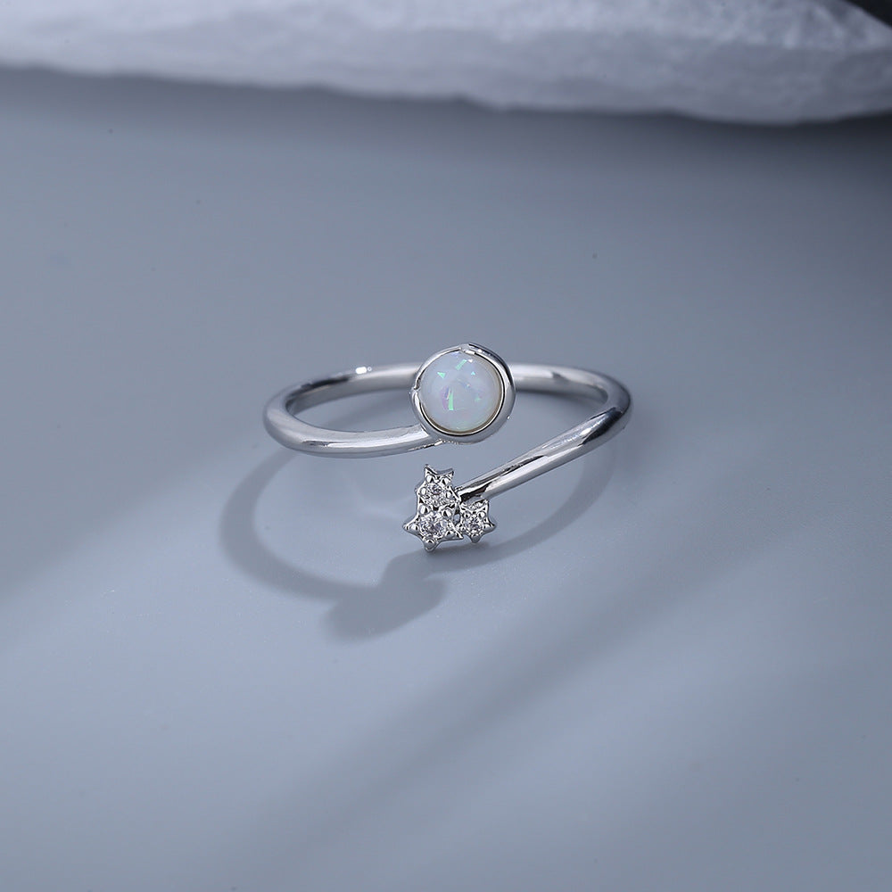 Imitation Opal Stone Female Synthetic Planet Rings