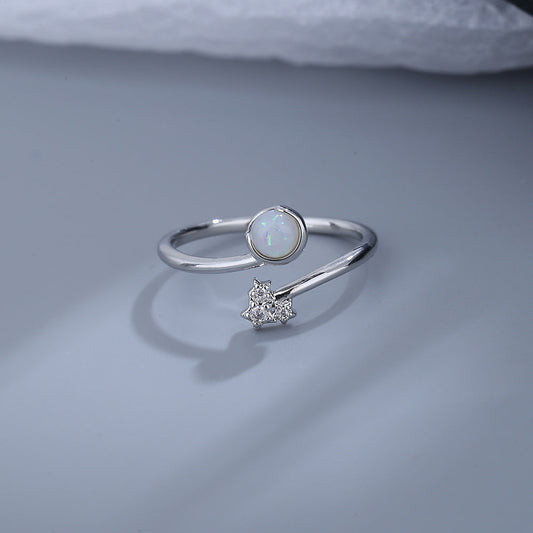 Imitation Opal Stone Female Synthetic Planet Rings