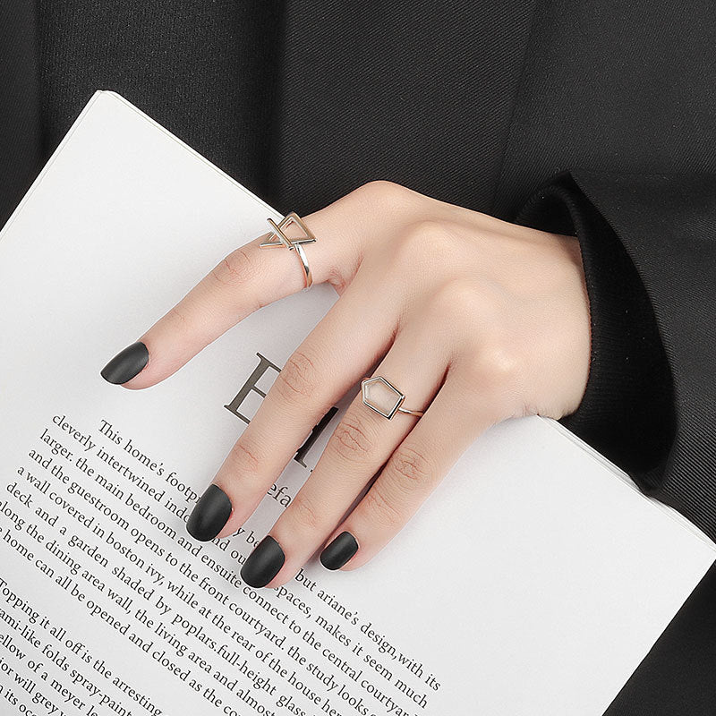 Women's Style Niche Design Simple Geometric Triangle Rings