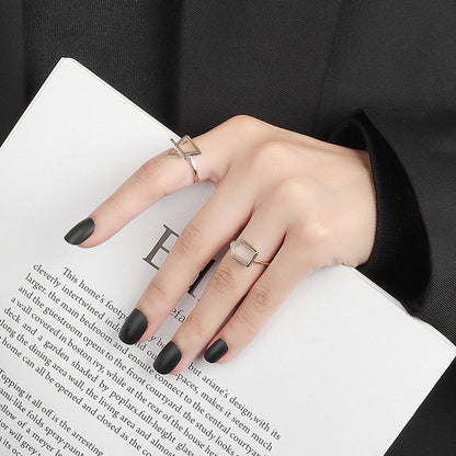 Women's Style Niche Design Simple Geometric Triangle Rings