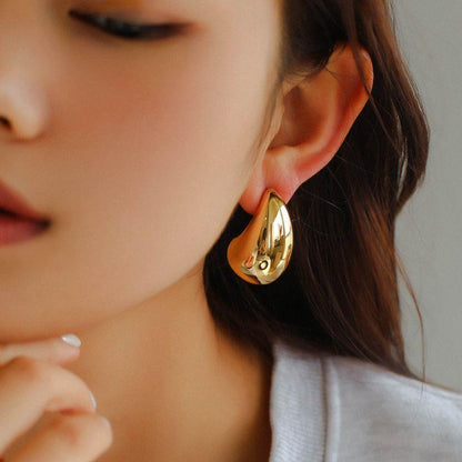Metal Water Drop Personality Design Korean Earrings