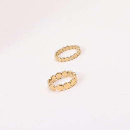 Flat Beads Titanium Steel Gold Plating Bracelets