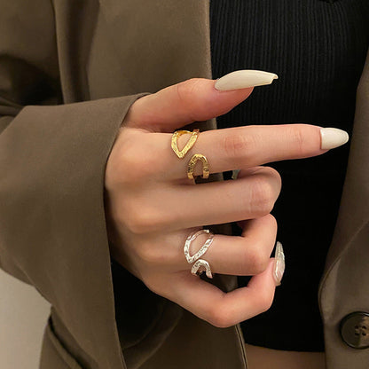 Ornament Simple Fashion Personality Geometric Metal Rings