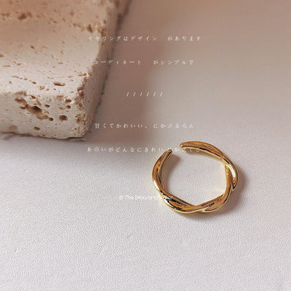 Twist Shape Plated Gold Advanced Sense Opening Rings