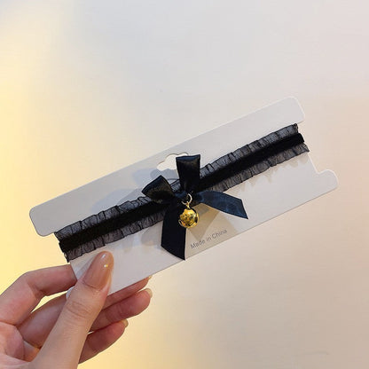 Lace Bow Bell Female Neck Collar Accessories Band Necklaces