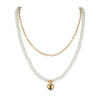 Women's Love Pendant Pearl Double Layer For Necklaces