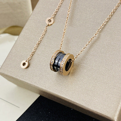 Women's & Men's Ceramic High Version Spring Full Diamond Small Waist Necklaces